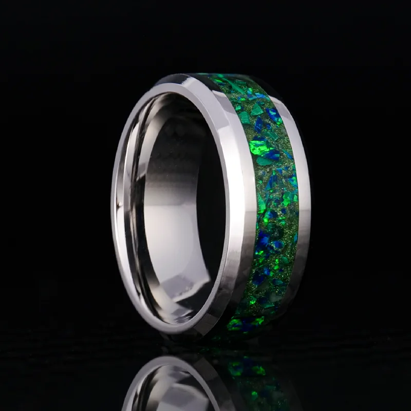 women minimalist rings -Evergreen Cobalt Chrome Glowstone Ring