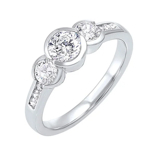 women cocktail rings -14Kt White Gold Diamond (3/4Ctw) Ring