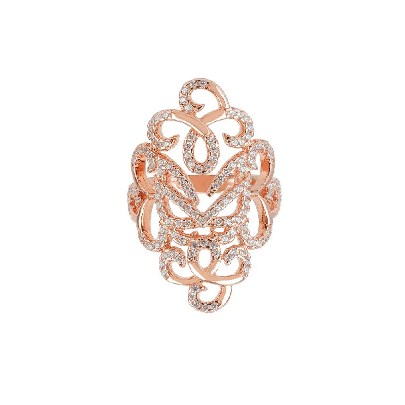 women elegant rings -Rose Gold Fancy Ring