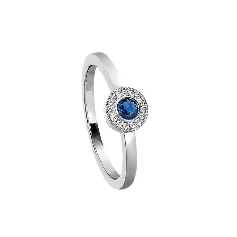 women unique rings -Birth Gems Sapphire Ring