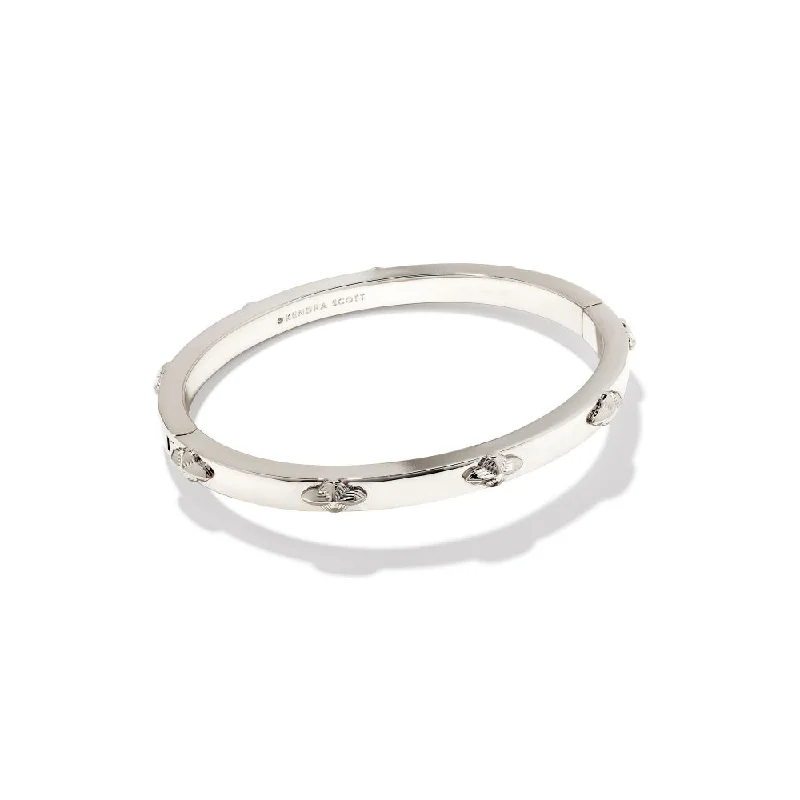 women handmade bracelets -Kendra Scott Abbie Rhodium Metal Bangle Bracelet