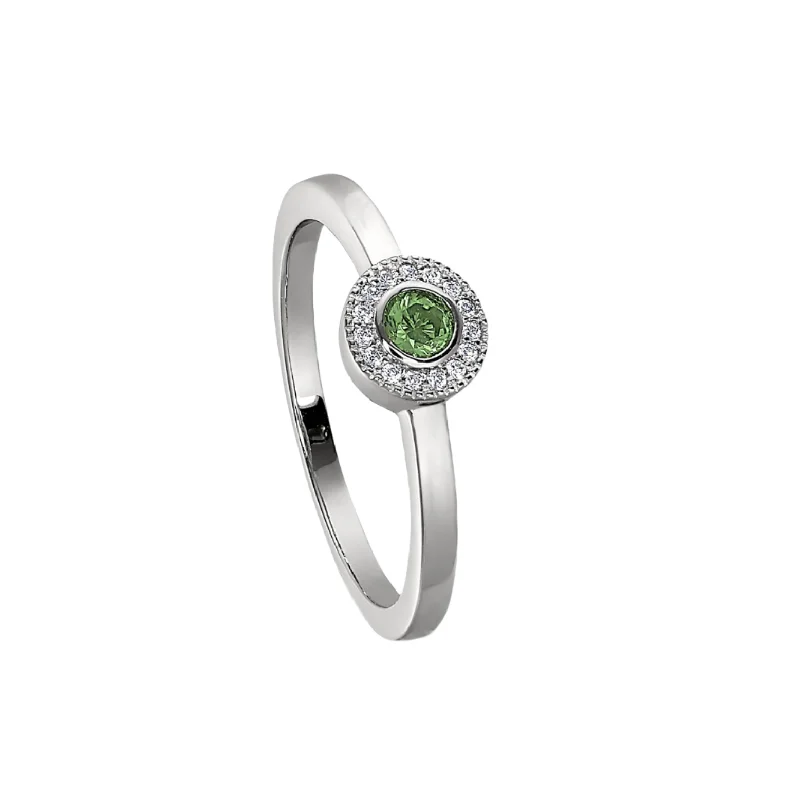 women rose gold rings -Birth Gems Peridot Ring