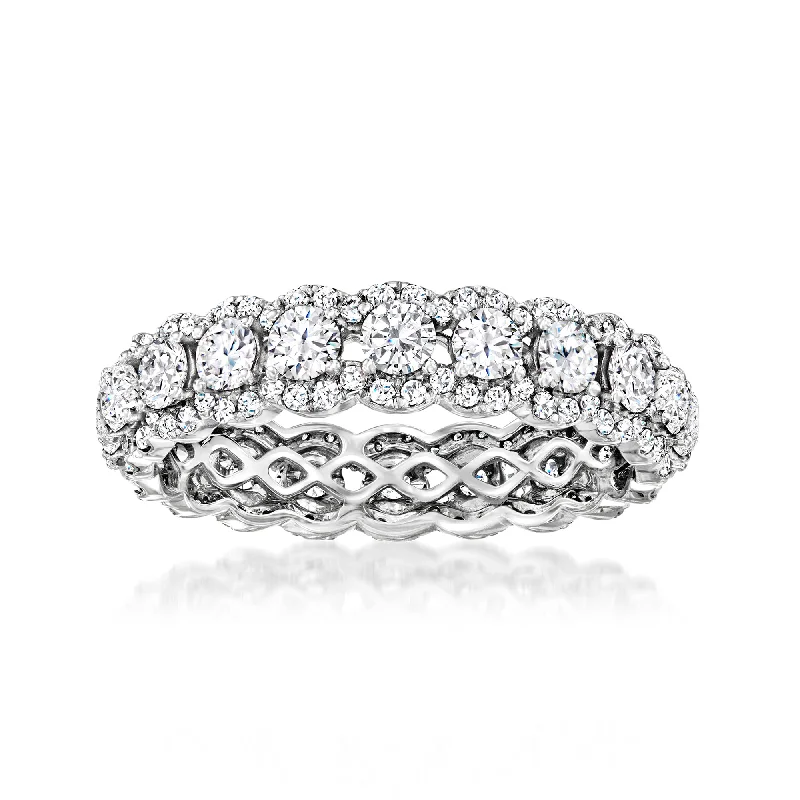 women heart-shaped engagement rings -Ross-Simons Diamond Eternity Band in 14kt White Gold