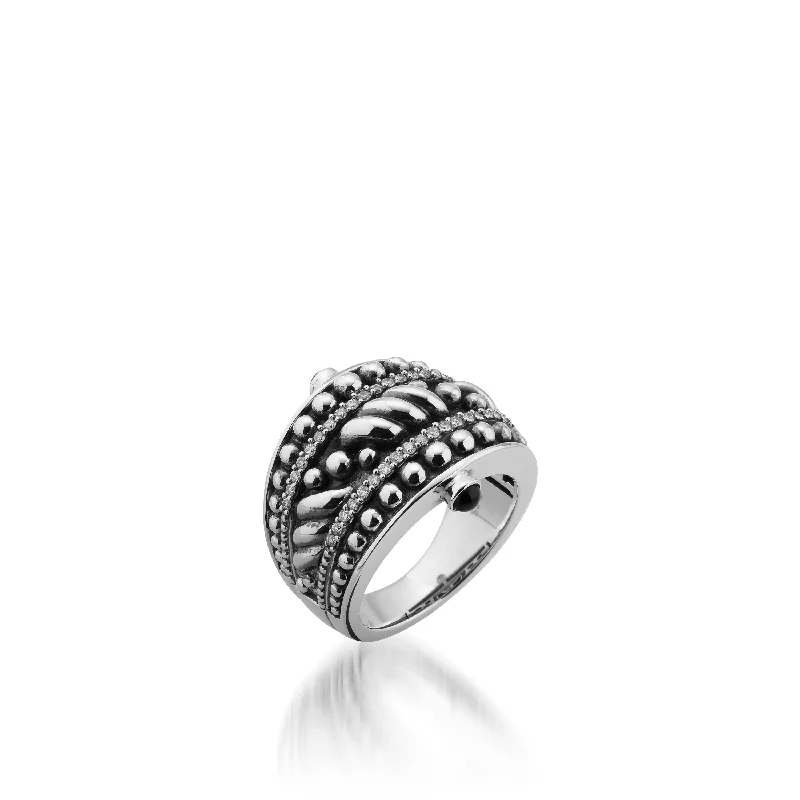 women luxury diamond rings -Apollo Pave Diamond Dome Ring