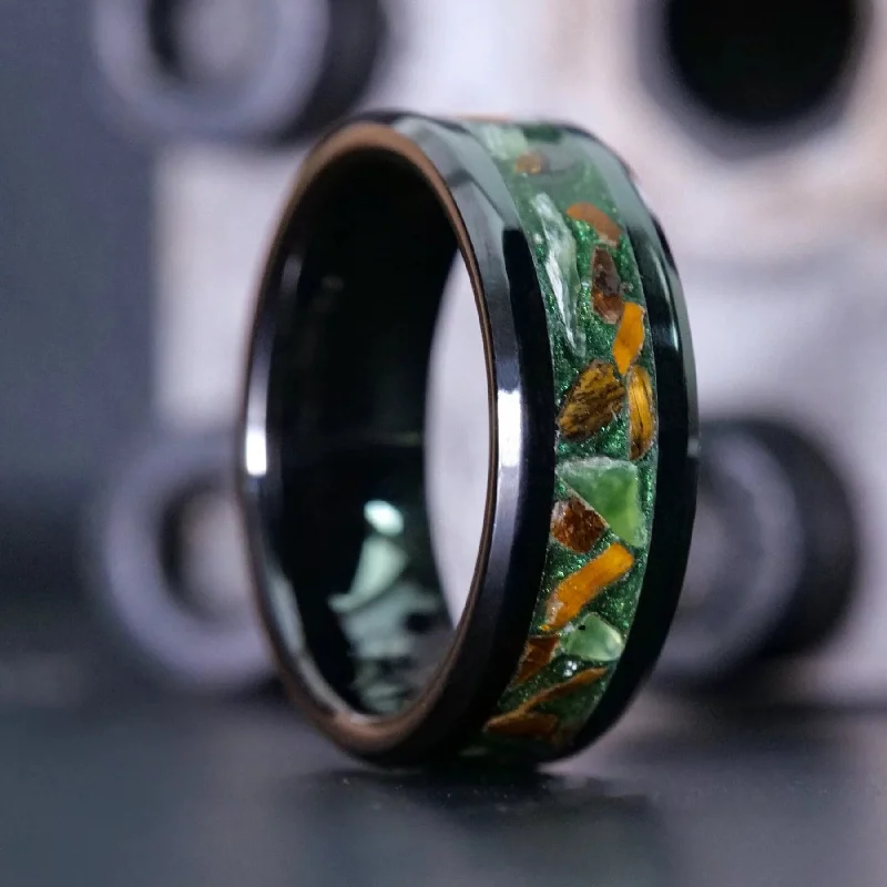 women adjustable rings -Jaded Tiger Glowstone Ring