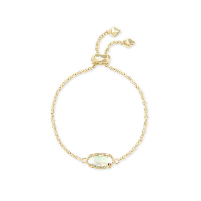 women men’s leather bracelets -Kendra Scott Elaina Gold Adjustable Chain Bracelet in Dichroic Glass