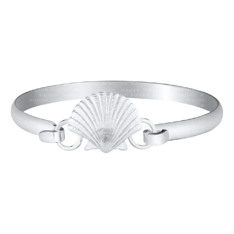 women timeless bracelets -Sterling Silver Scallop Top Closure Bracelet