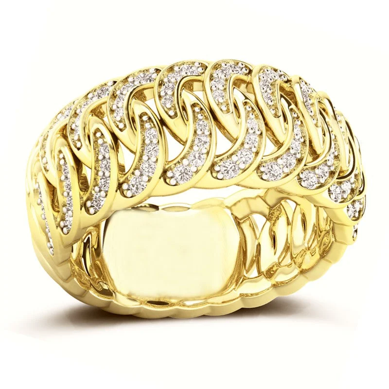 women gemstone rings -.43ctw Diamond Curb Link Ring