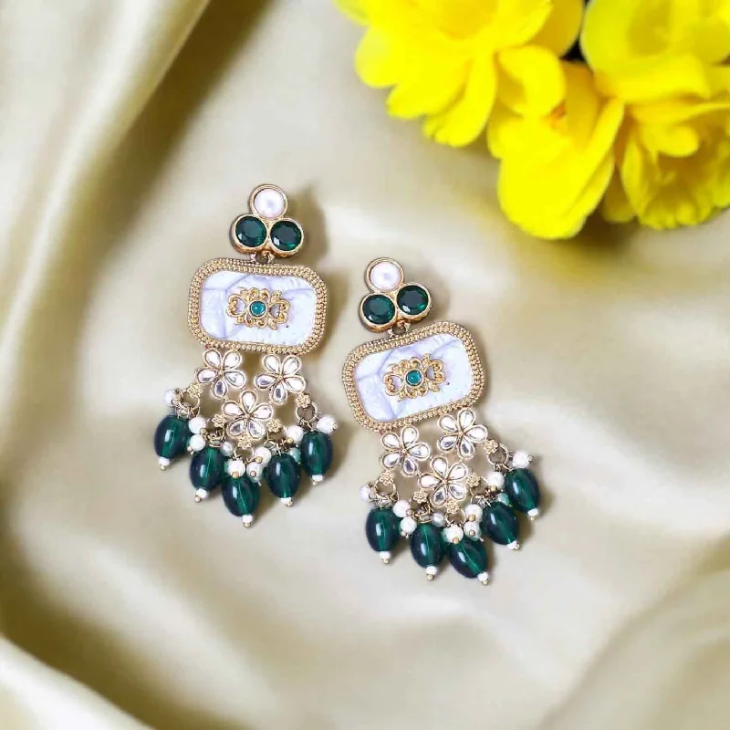 women luxury earrings for women -Emerald Ratira Danglers