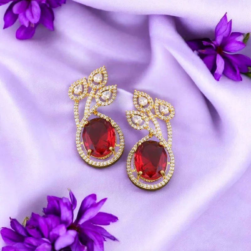 women drop earrings -Rani Gwent Zirconia Studs