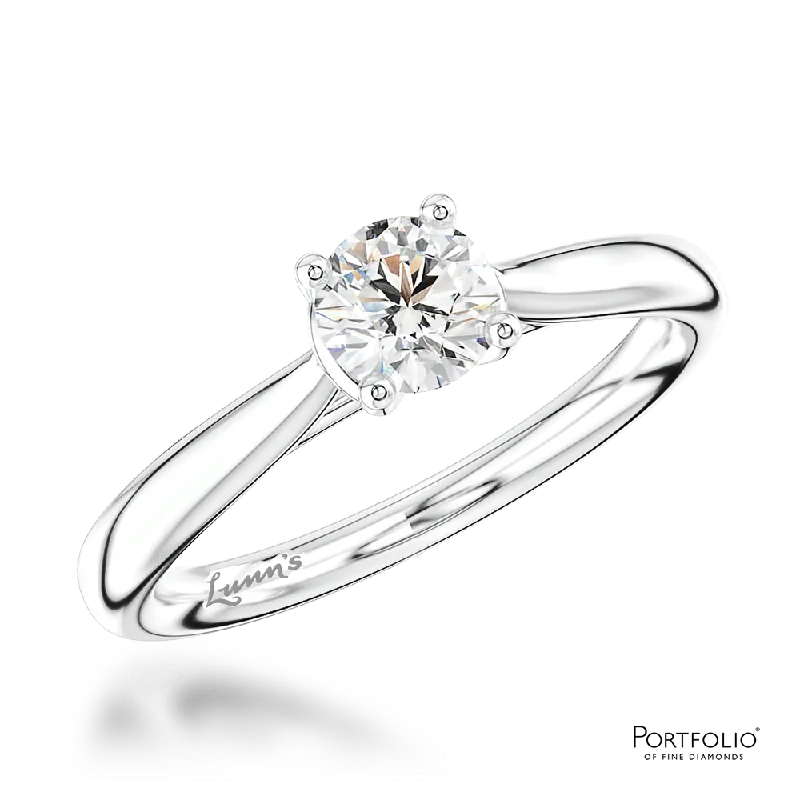 women heart-cut rings -Solitaire 0.40ct F SI1 Diamond Platinum Ring