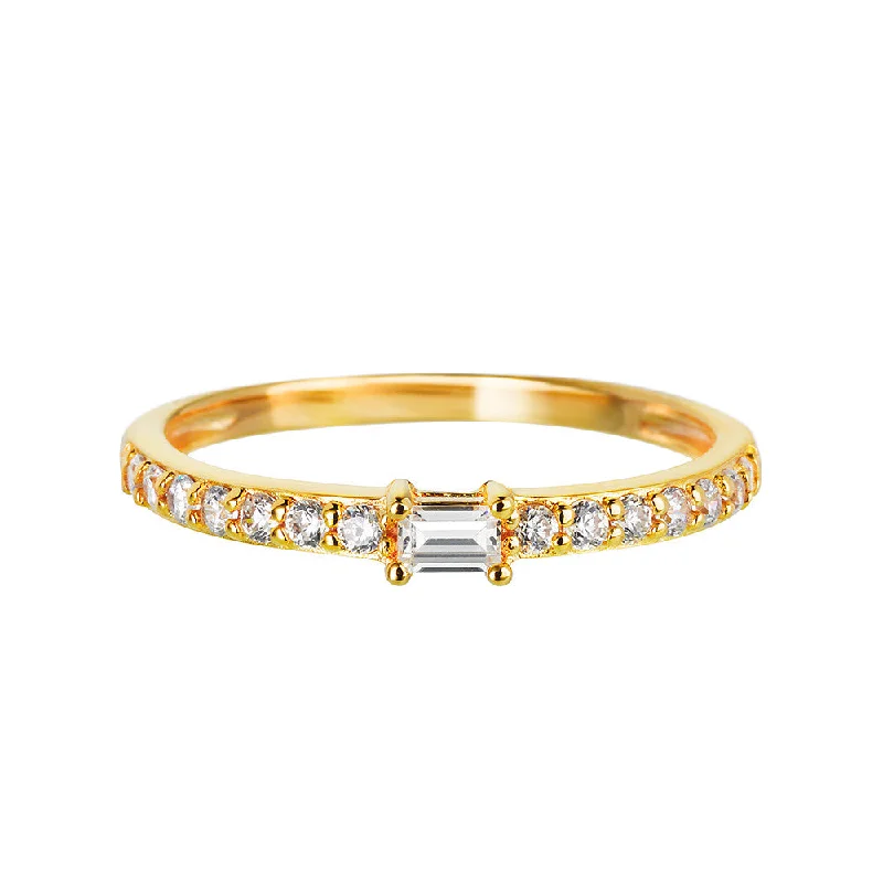 women birthstone rings for women -Yellow Gold Band Ring