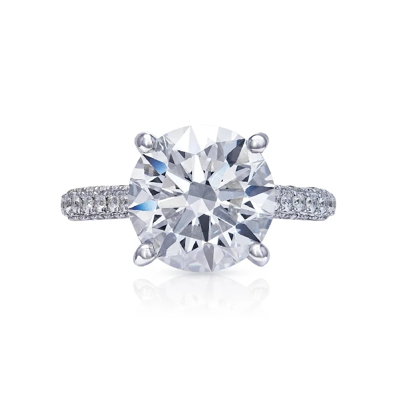 women stackable engagement rings -Liv 7 Carats G VS2 Round Cut Lab-Grown Diamond Engagement Ring in White Gold