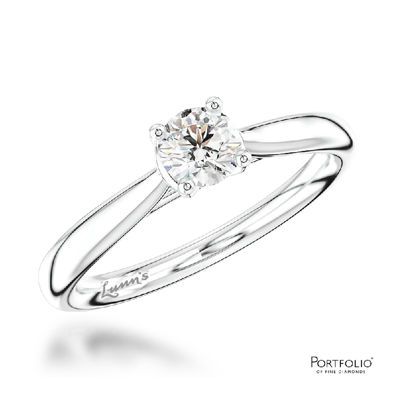 women unique rings -Solitaire 0.30ct F VS2 Diamond Platinum Ring