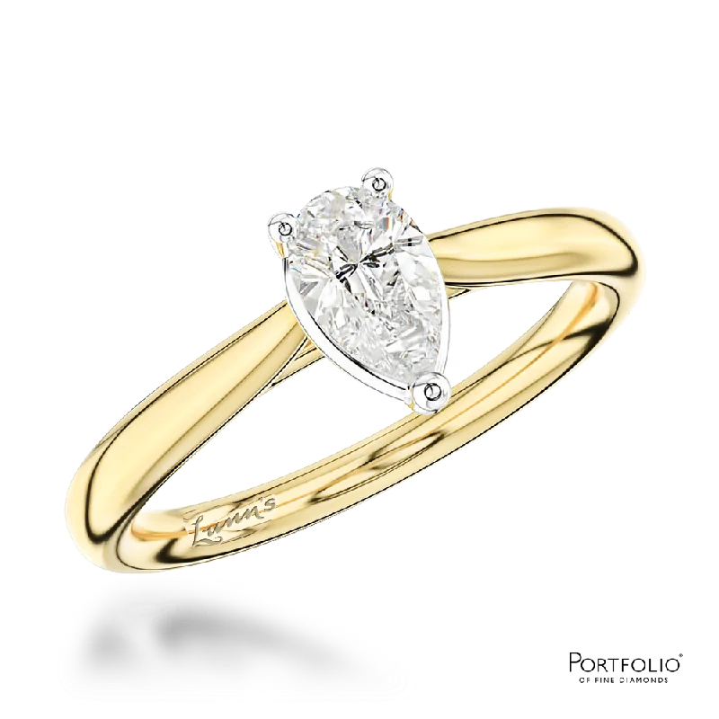 women adjustable wedding rings -Solitaire 0.50ct G SI1 Diamond Yellow Gold/Platinum Ring