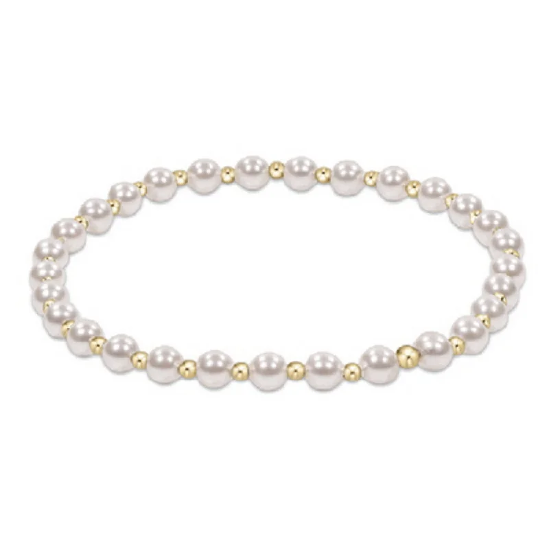 women chic bangle bracelets -enewton 6.25" Classic Grateful Pearl Pattern 4mm Bead Bracelet