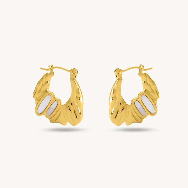 women long drop earrings -Golden Gateway Hoop Earrings