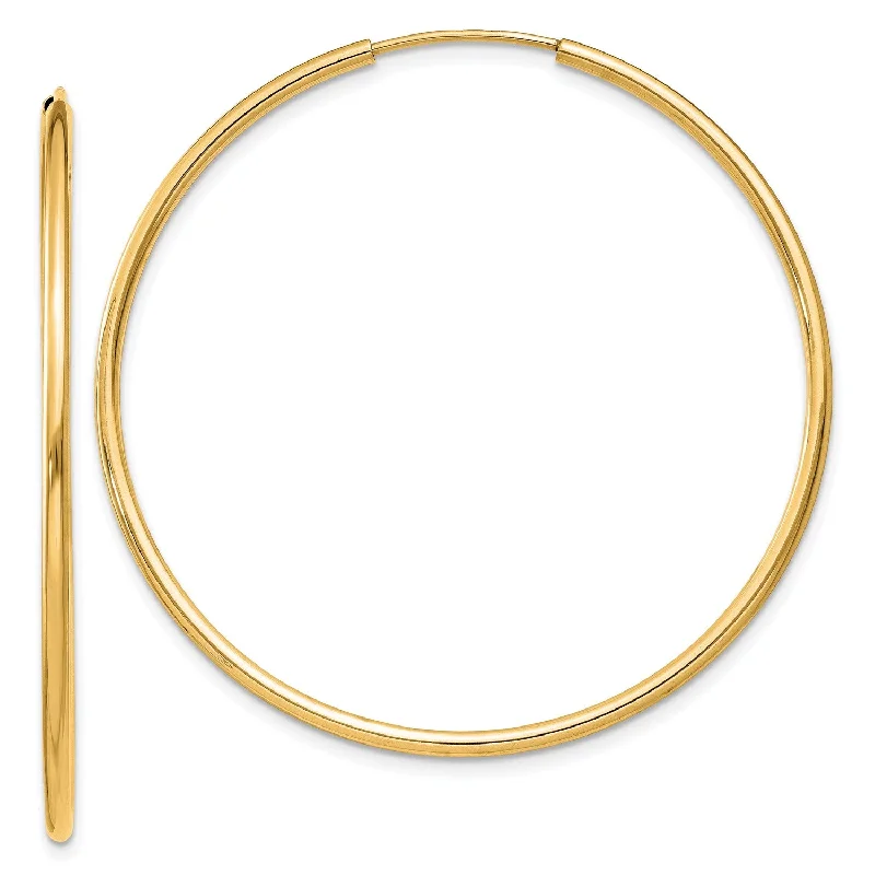 women hoop earrings for women -14KT Yellow Gold 40X1.5MM Hoop Earrings