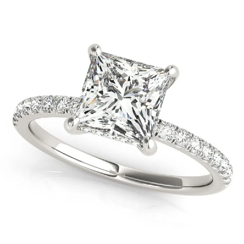 women halo engagement rings -Everly Engagement Ring