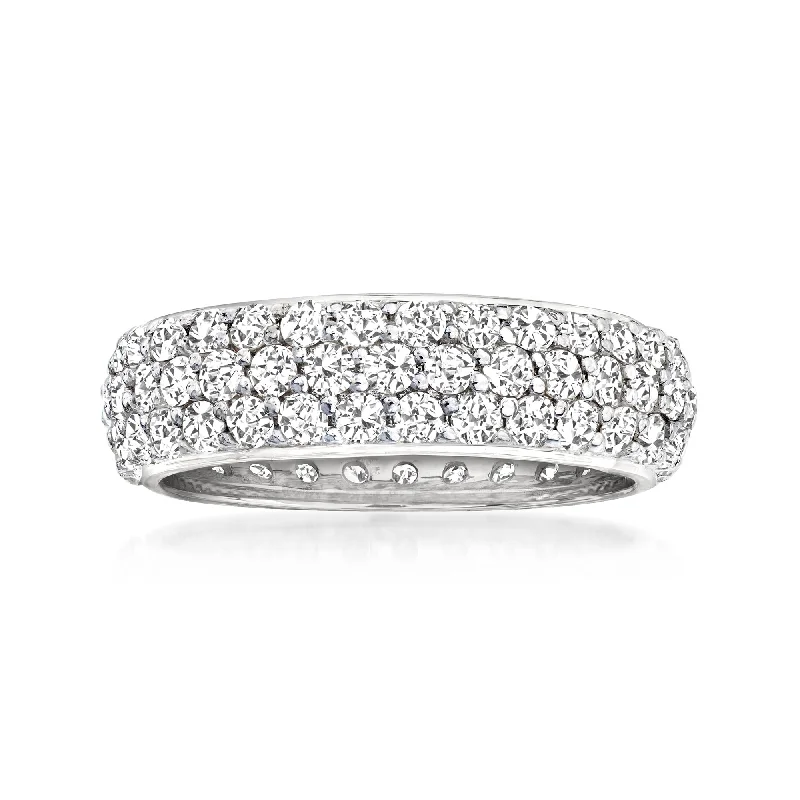 women forever engagement rings -Ross-Simons Micropave Diamond Eternity Band in 14kt White Gold