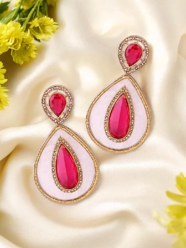 women rhinestone earrings -Rani Brishti Danglers