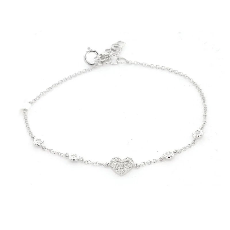 women contemporary bangles -0.14 ctw Diamond Heart Bracelet