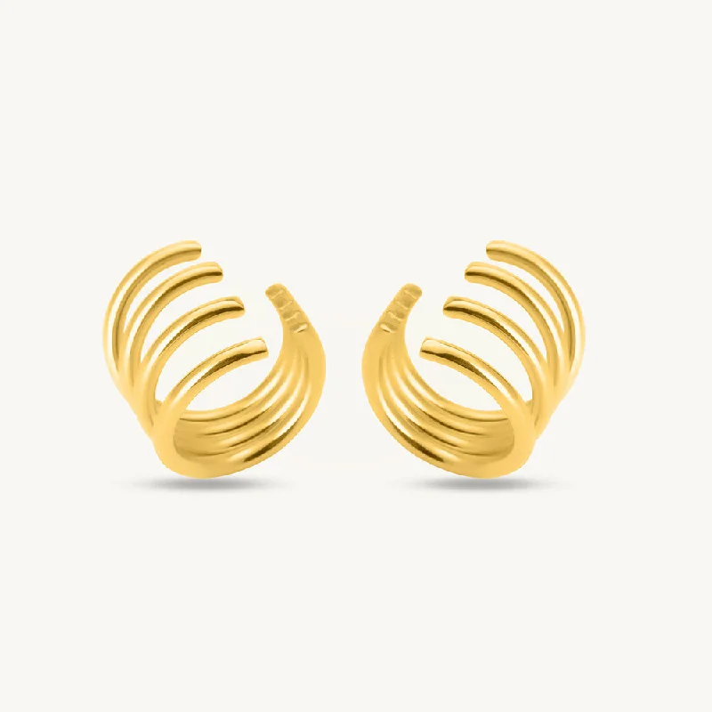 women heart-shaped earrings -Stacked Style Stud Earrings