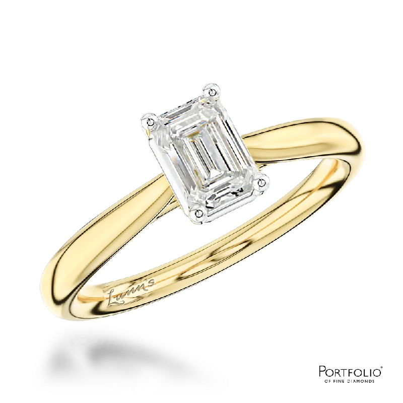 women modern rings -Solitaire 0.81ct G VVS2 Diamond Yellow Gold/Platinum Ring