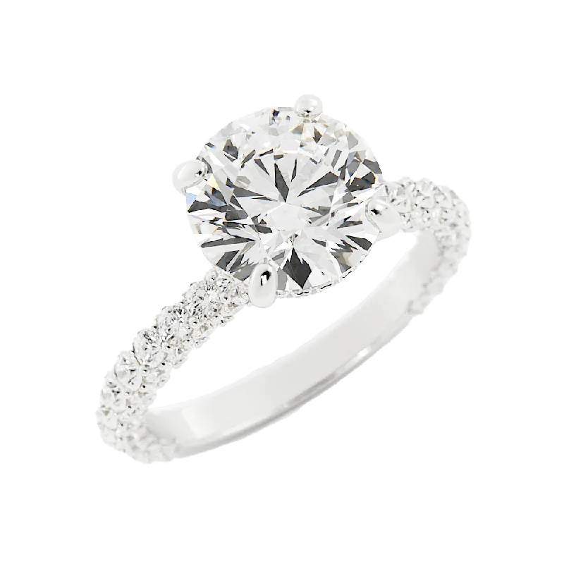 women vintage-inspired engagement rings -3.2 Carat Round Cut Diamond Engagement Ring 14k White Gold