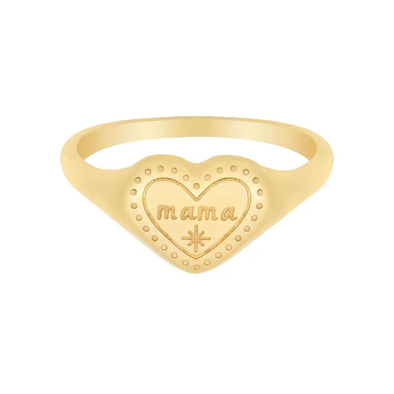 women adjustable wedding rings -Engraved Heart Mama Ring