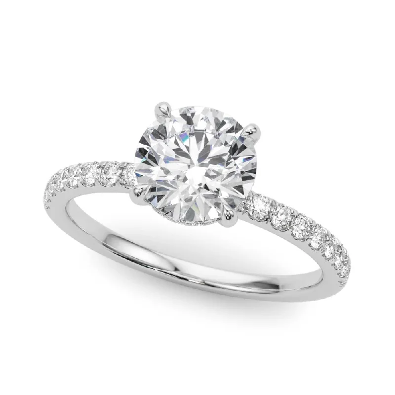 women heart-shaped engagement rings -Madrid Round Hidden Halo Engagement Ring