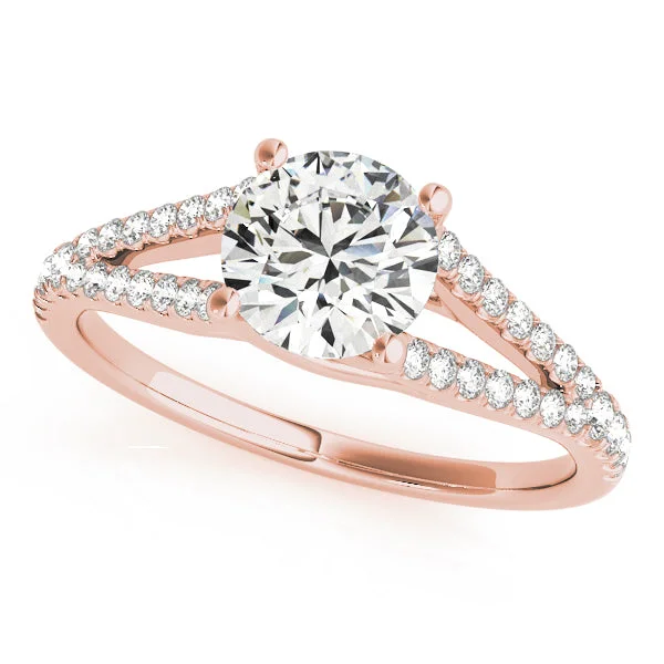 women alternative engagement rings -18kt Rose Gold Multi Row Engagement Ring Setting