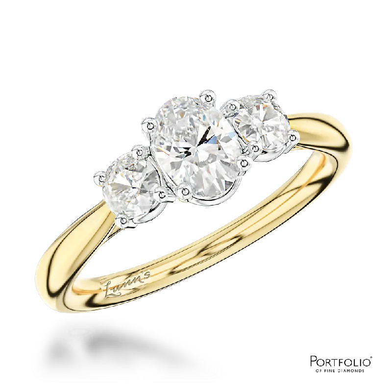 women sterling silver rings -Three Stone 0.33ct D VS2 Diamond Yellow Gold/Platinum Ring