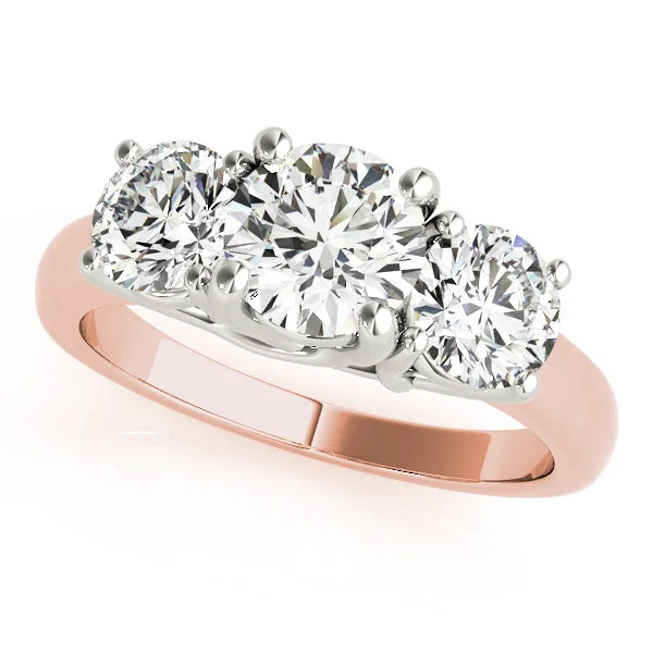 women creative engagement rings -14kt Rose Gold Three Stone Engagement Ring Setting