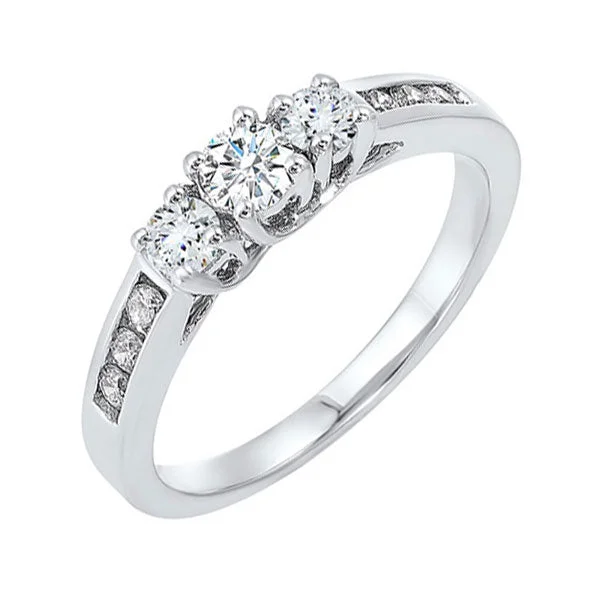 women modern rings -14Kt White Gold Diamond (1/2Ctw) Ring