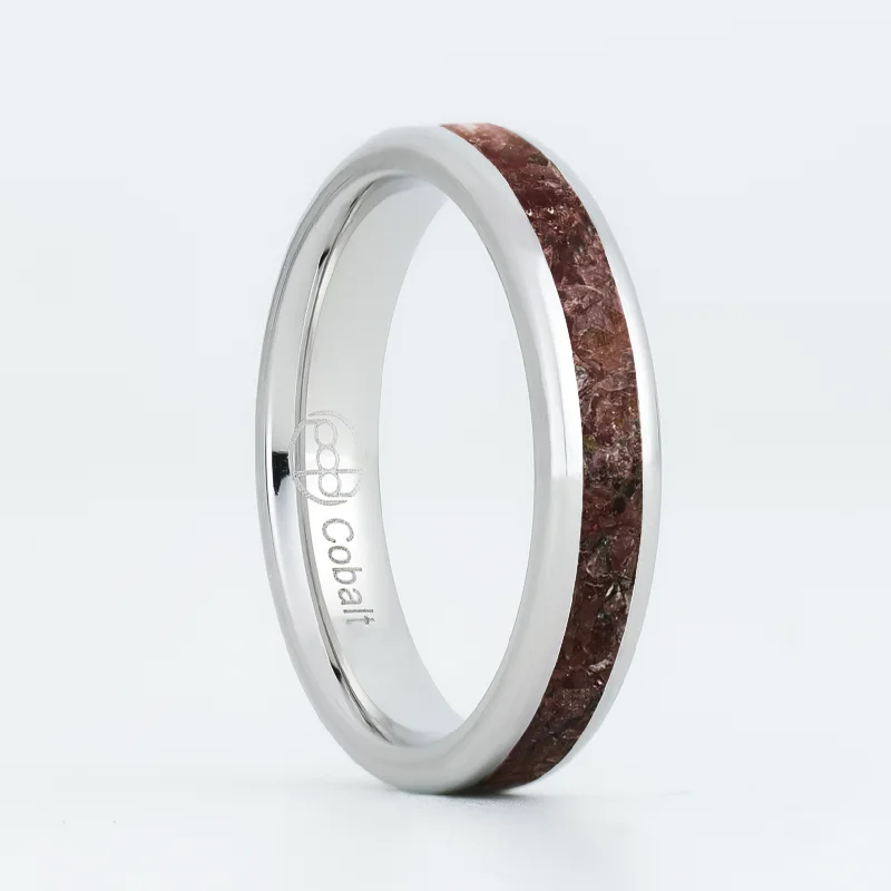 women unique wedding bands -Garnet Glowstone Stackable Ring