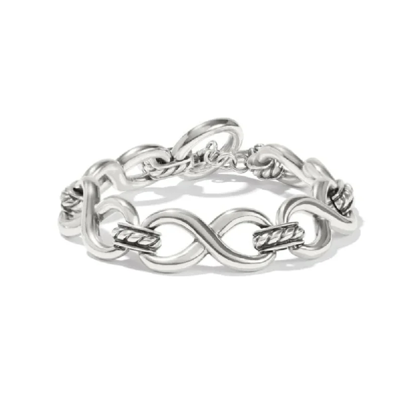 women elegant bracelets -Brighton Interlok Infinity Bracelet in Silver Tone