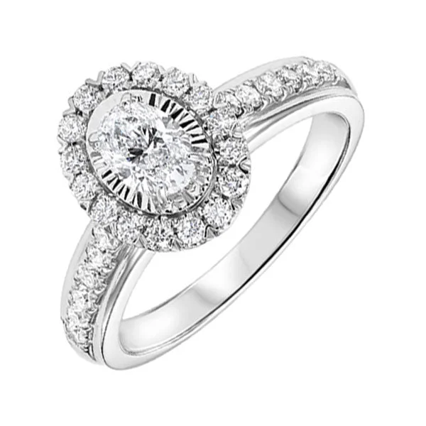 women simple rings -14Kt White Gold Diamond(1Ctw) Ring