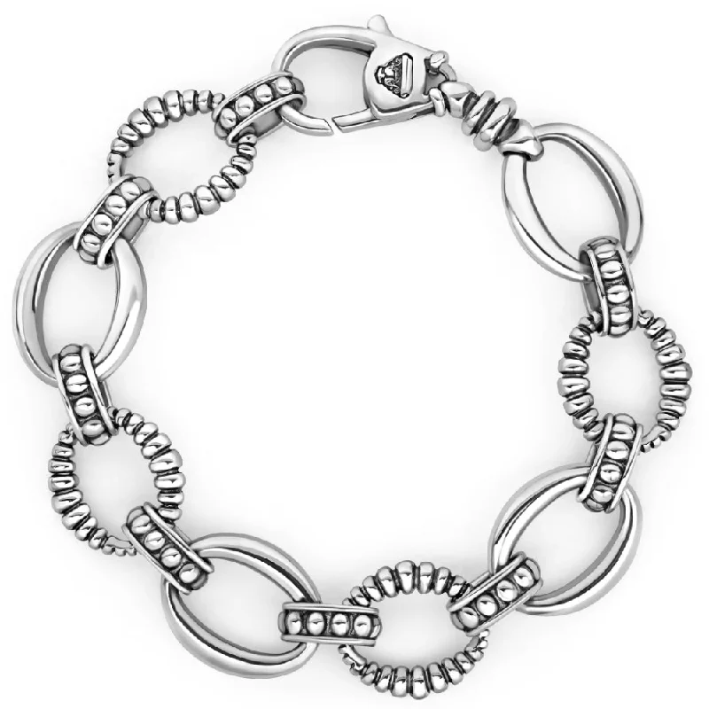 women infinity bangles -Lagos Signature Caviar Oval Fluted Link Bracelet