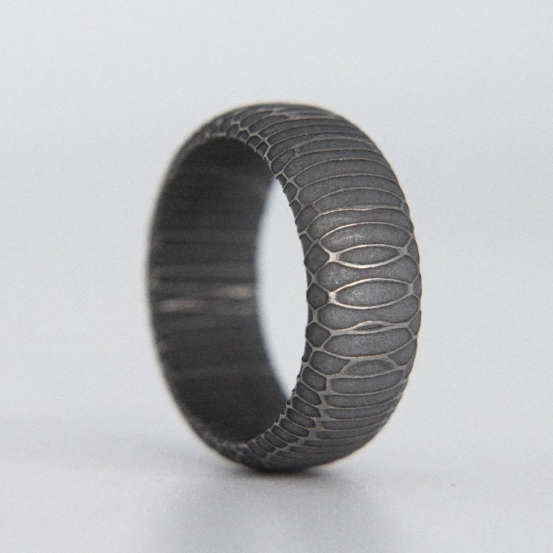 women gold wedding rings -Spirograph Damascus Steel Ring