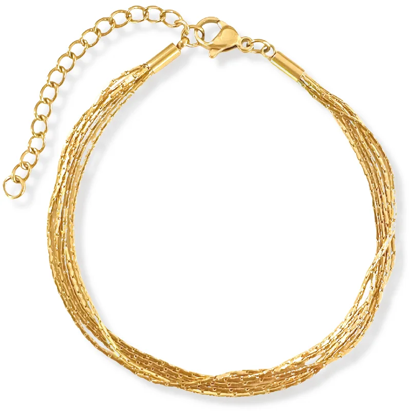 women gold bracelets -Mindy Multi Strand Chain Bracelet