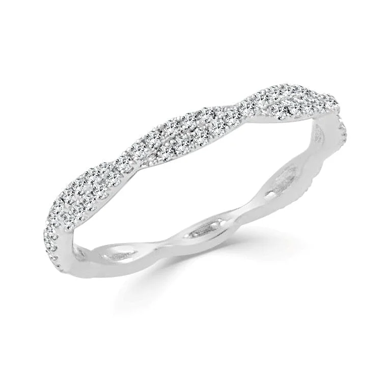 women diamond wedding rings -14k Gold & Diamond Twist Ring