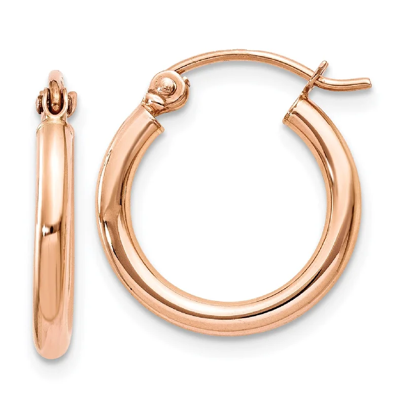 women long earrings -14KT Rose Gold 15X2MM Hoop Earrings