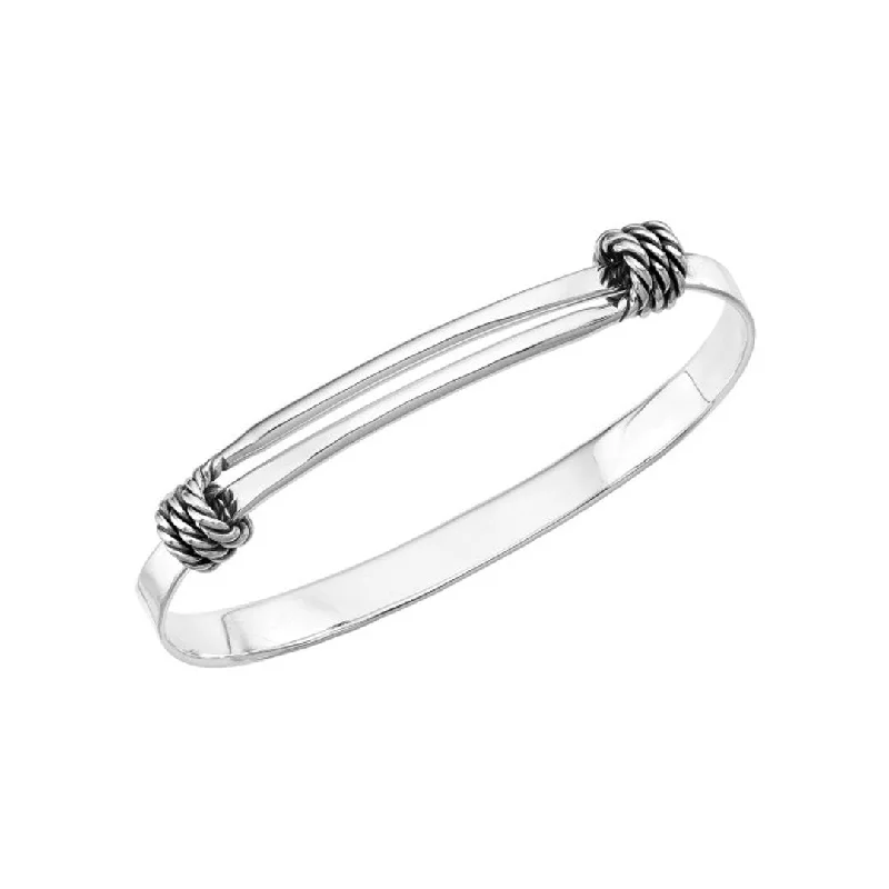 women diamond bangles -Sterling Silver Bangle Bracelet