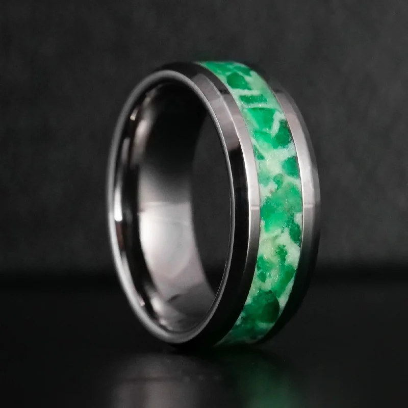 women bold rings -May Birthstone Ring | Emerald Glowstone Ring