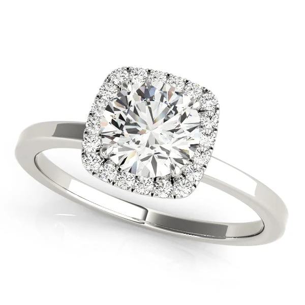 women engagement rings -White Gold Halo Engagement Ring Setting (1/8 ctw)