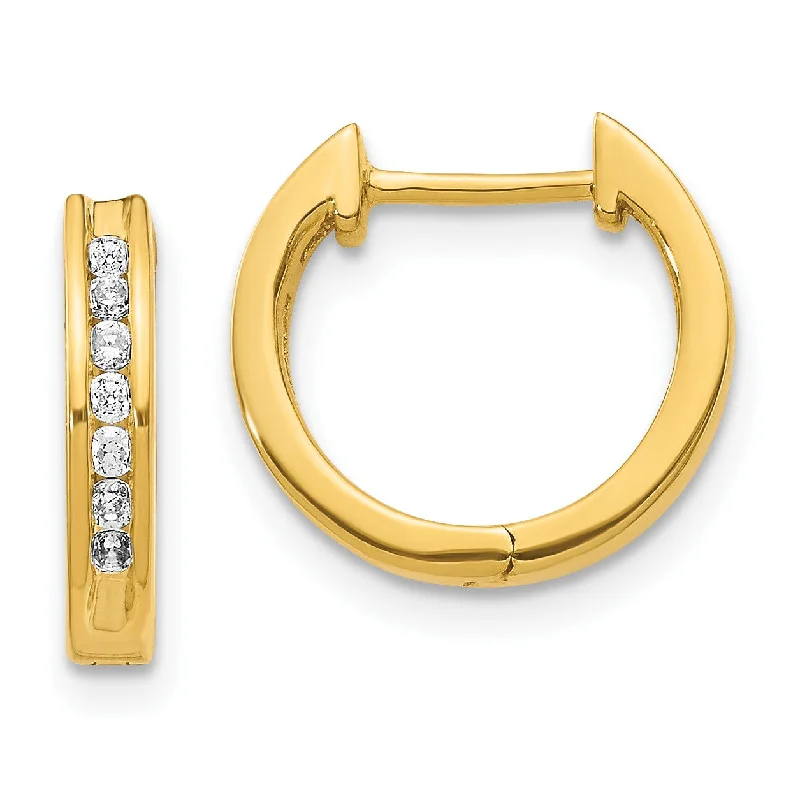 women adjustable earrings -1/5 CTW Diamond Hoop Earrings in 14KT Yellow Gold