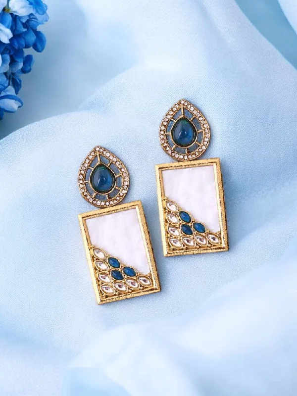 women adjustable earrings -Blue Jisha Danglers