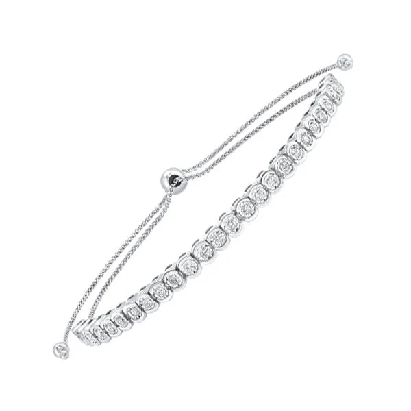 women chic bangle bracelets -10KT WHITE GOLD DIAMOND (1/2CTW) BRACELET