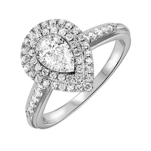 women cocktail gemstone rings -14Kt White Gold Diamond(3/4Ctw) Ring